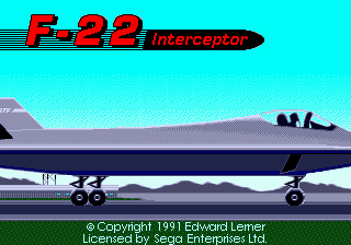 F-22 Interceptor title screen for Sega Mega Drive